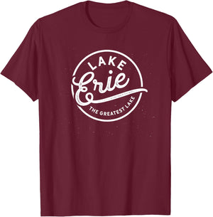 The Great Lakes Shirt - Lake Erie, Lake Life Theme T-Shirt - T-Shirt | Maroon