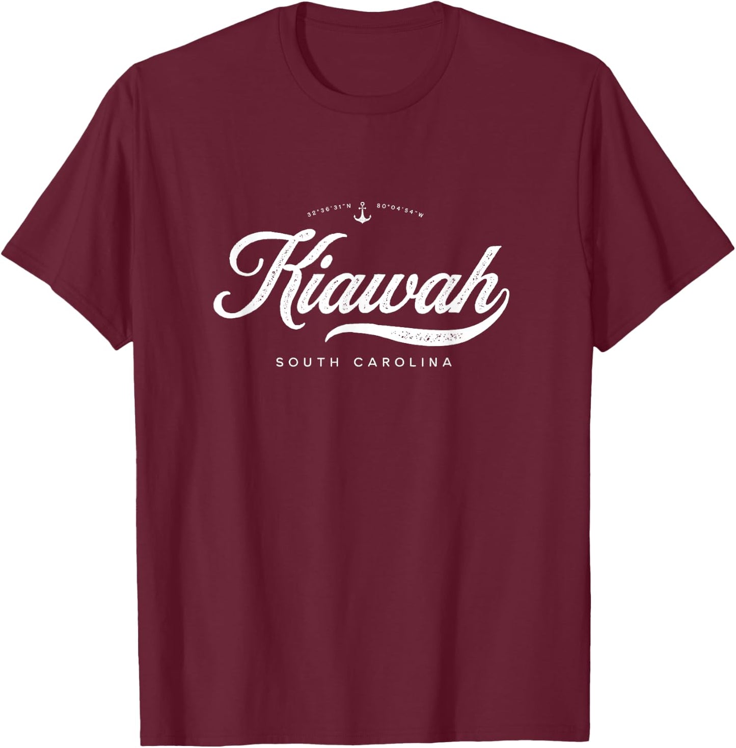 Kiawah Island South Carolina Vintage Retro T-Shirt - T-Shirt | Maroon