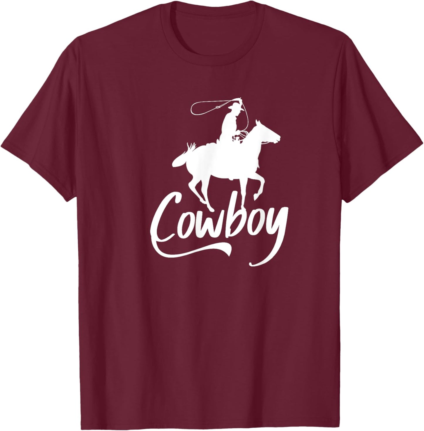 Cowboy America Wild West Cowboys USA T-Shirt - T-Shirt | Maroon