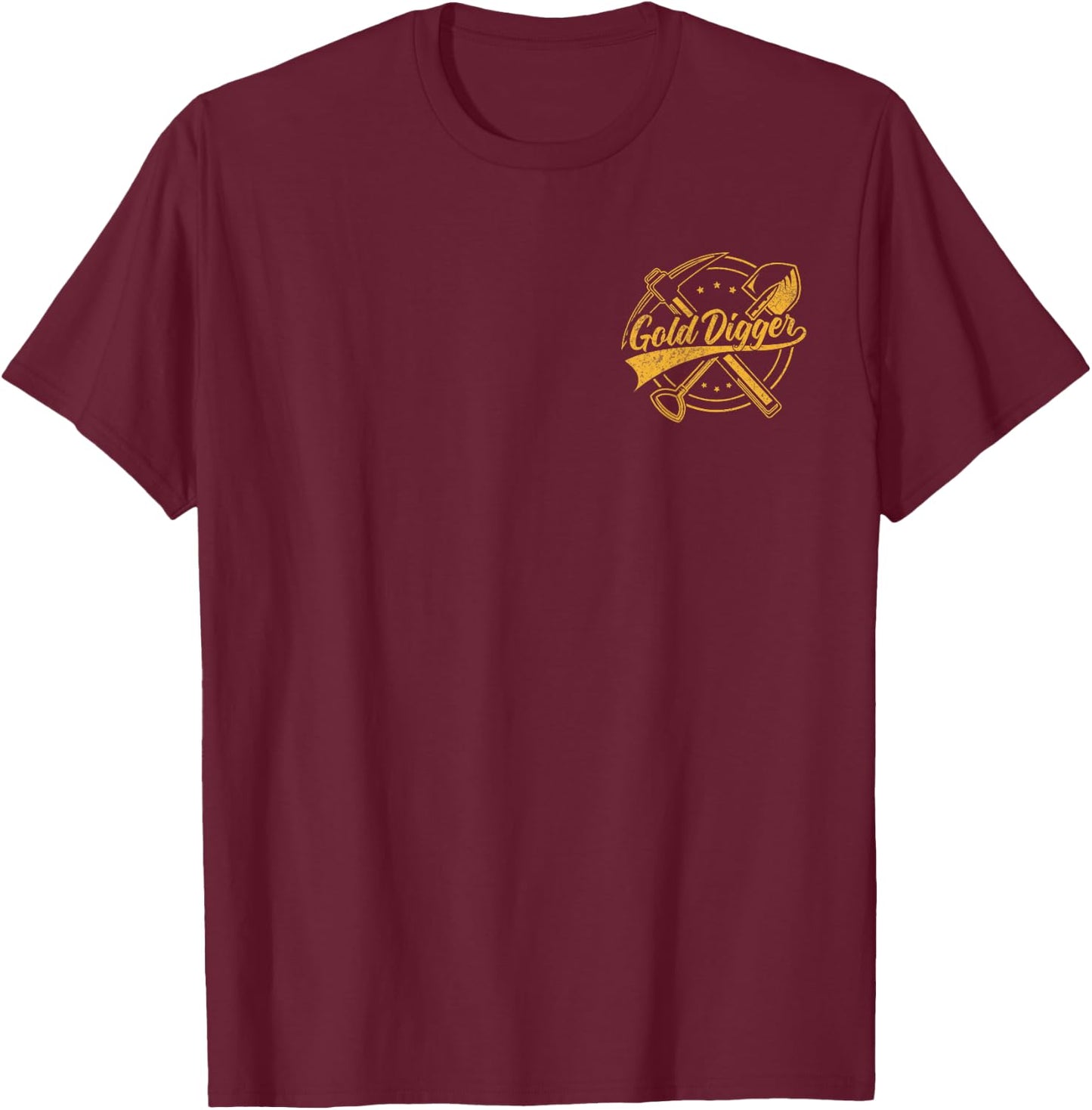 Golden Batch Crossing Pick Breast Pocket for Gold Digger T-Shirt - T-Shirt | Maroon