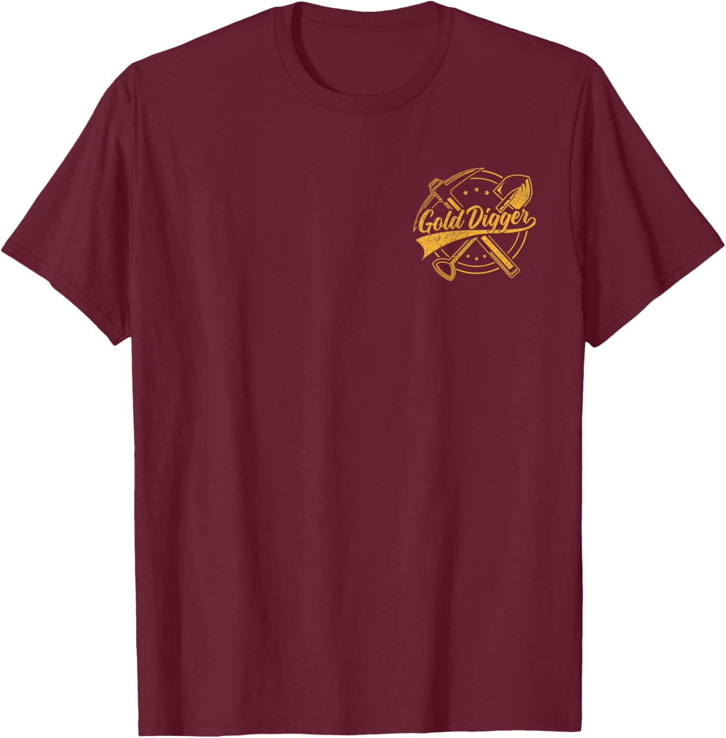 Golden Batch Crossing Pick Breast Pocket for Gold Digger T-Shirt - T-Shirt | Maroon