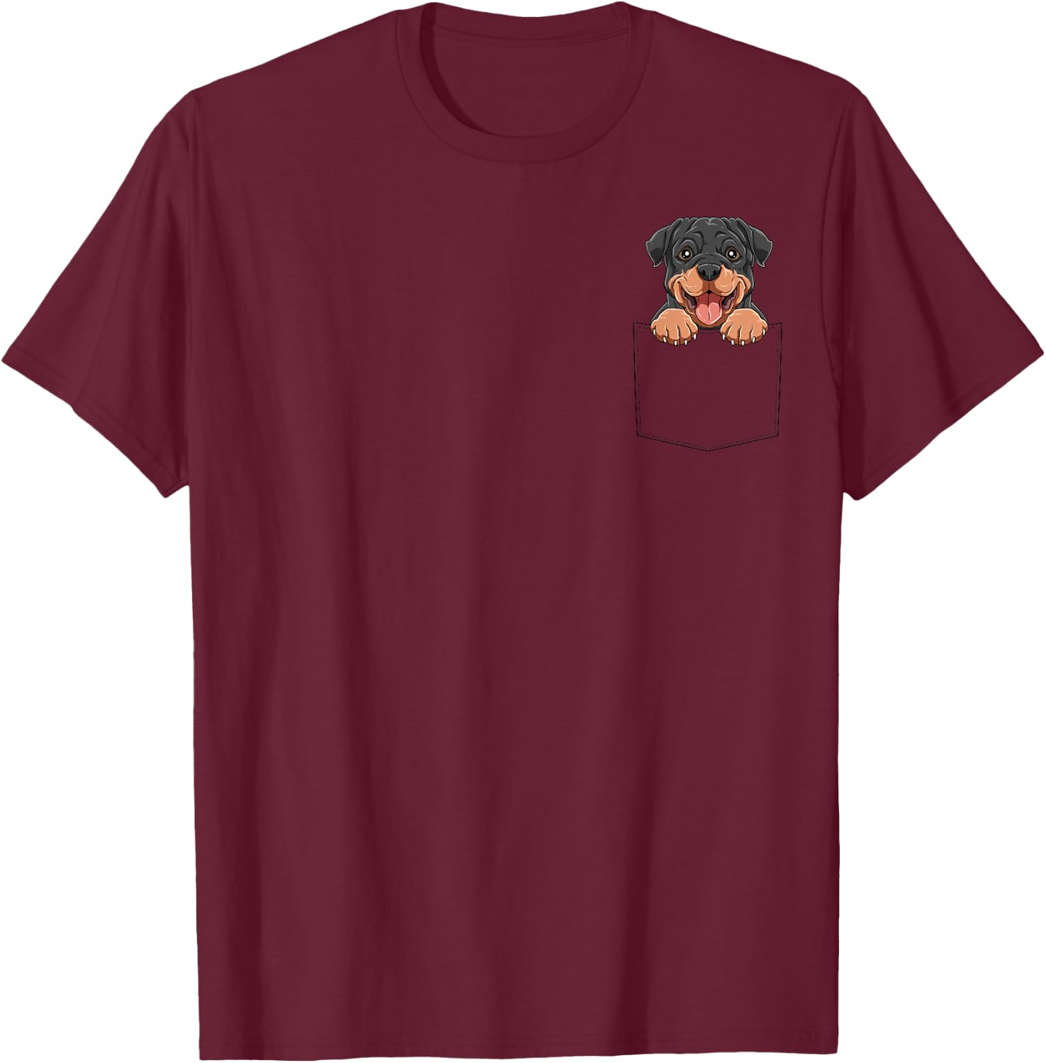 Rottweiler Pocket Rottweiler In Pocket Rottweiler Peeking T-Shirt - T-Shirt | Maroon