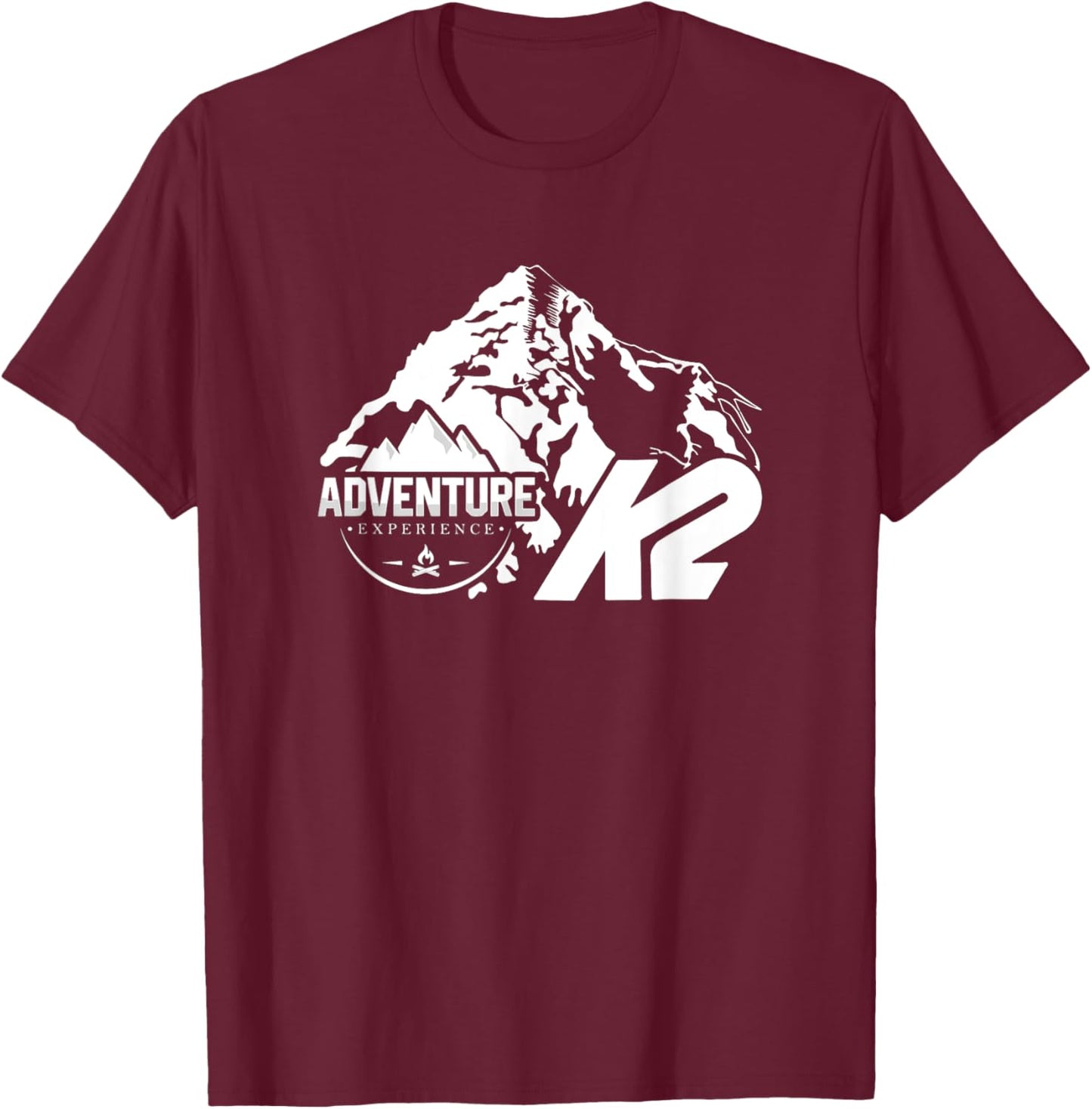 Campfire Adventure Mountain T-Shirt - T-Shirt | Maroon