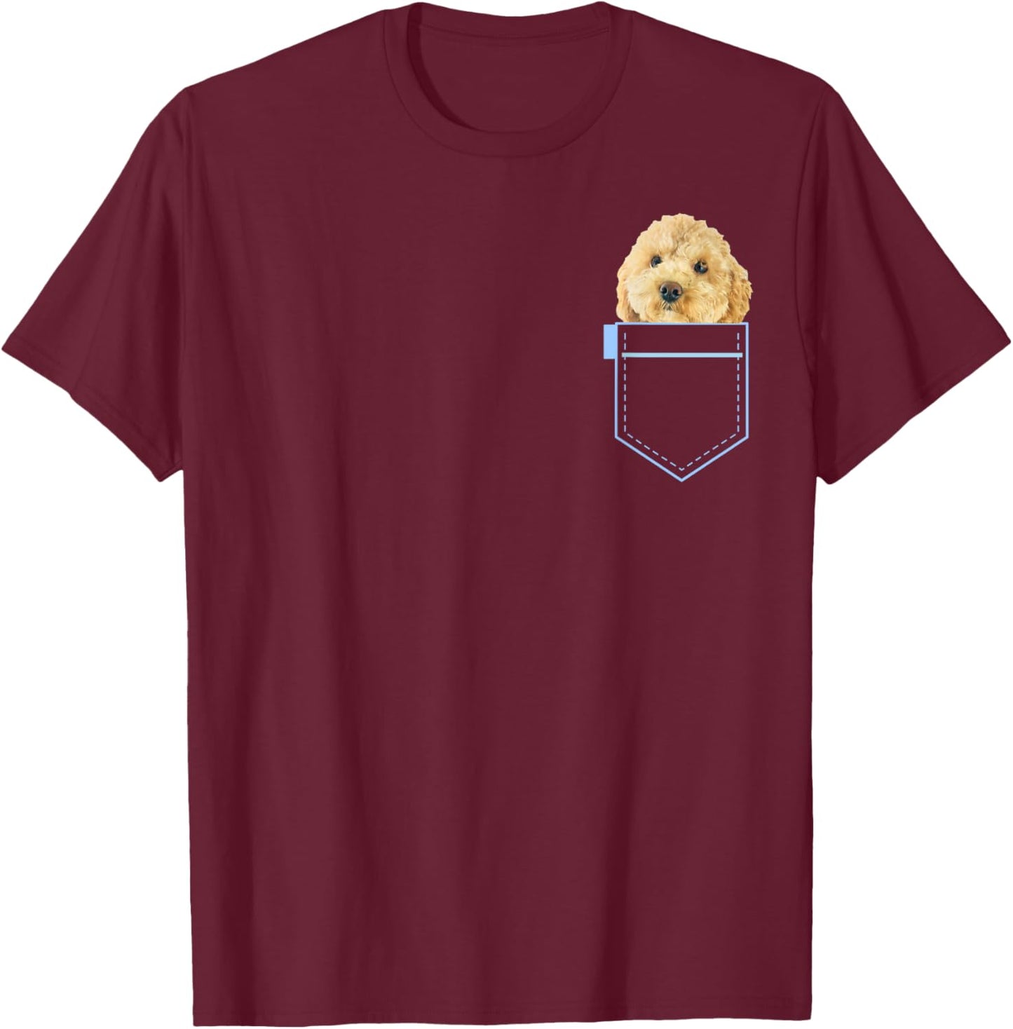 Poochon in pocket Puppy Dog Lover Cute Poodle cross gift T-Shirt - T-Shirt | Maroon