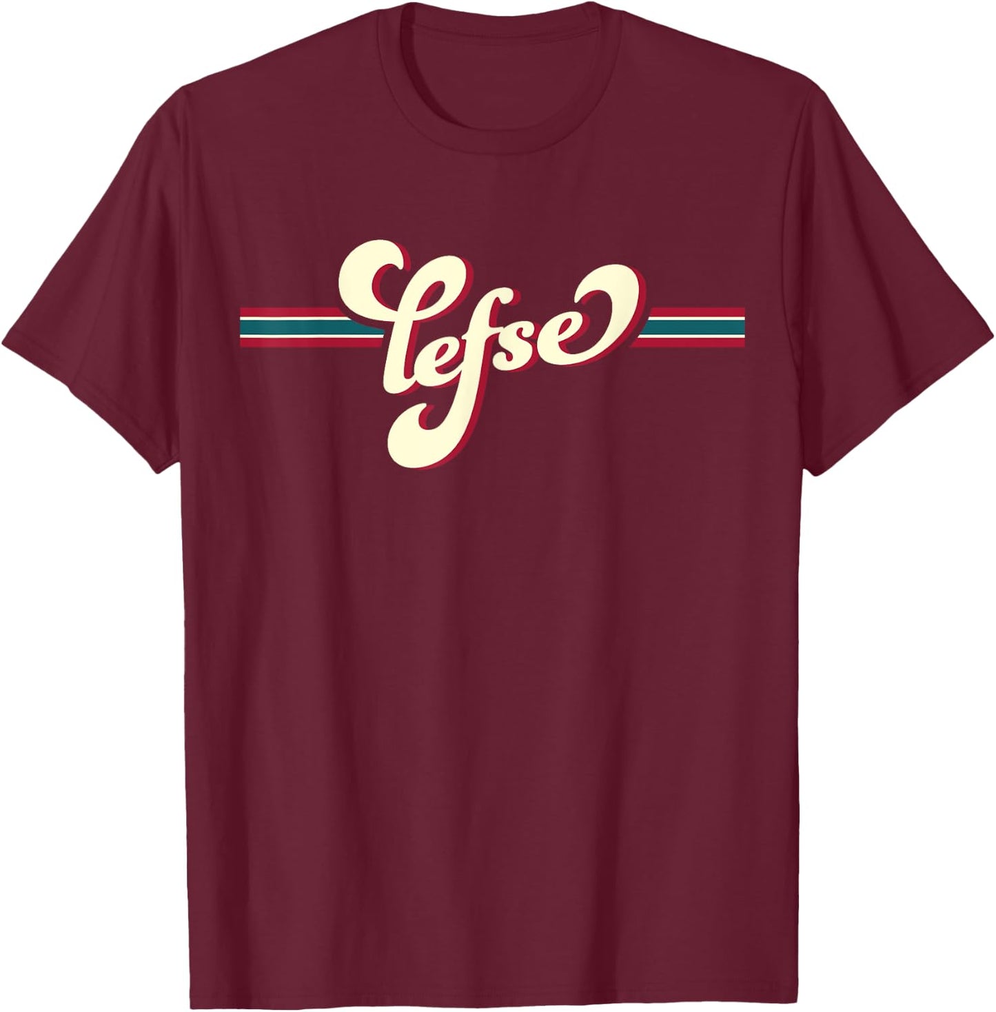 Lefse Norwegian Flag Vintage Stripes T-Shirt - T-Shirt | Maroon