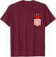 Northern Cardinal Bird Red Cardinal In Pocket T-Shirt - T-Shirt | Maroon