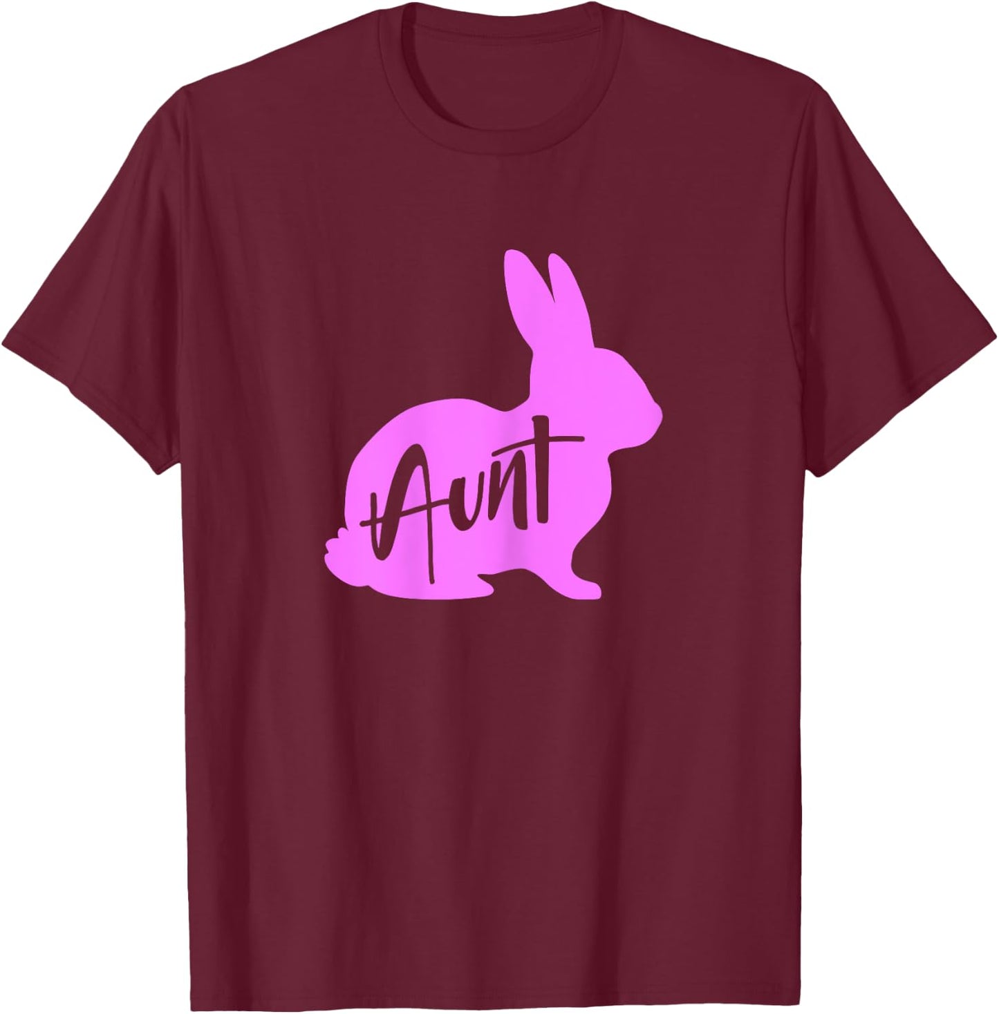 Aunt Bunny Rabbit Auntie Easter T-Shirt - T-Shirt | Maroon