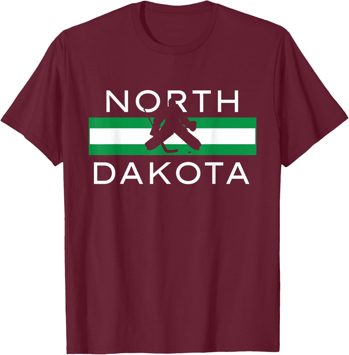 North Dakota Goalie Ice Hockey Player Coach Team State Gift T-Shirt - T-Shirt | Maroon