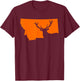 Montana Elk Hunting Cool Montana Hunters Hunting T-Shirt - T-Shirt | Maroon