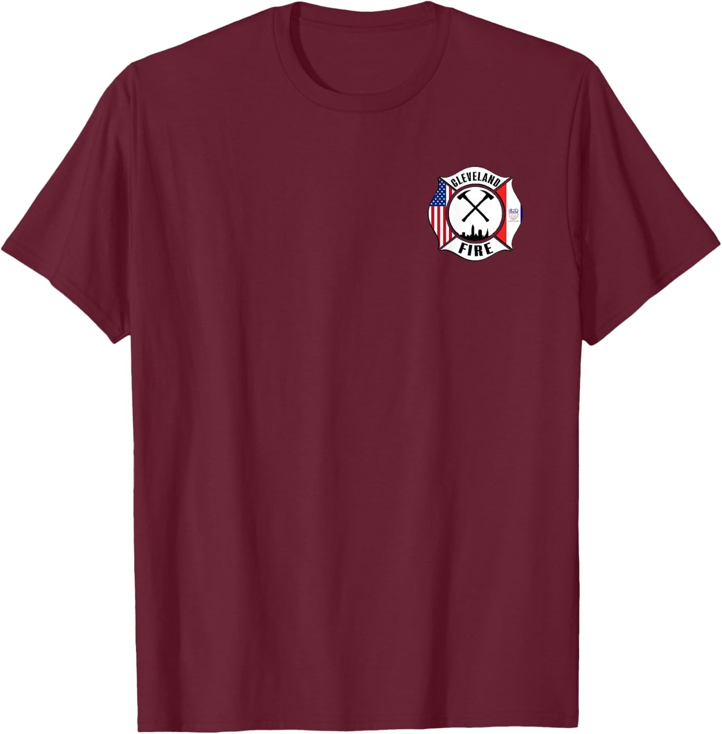 Cleveland Ohio Division of Fire Firefighter Rescue Uniform T-Shirt - T-Shirt | Maroon