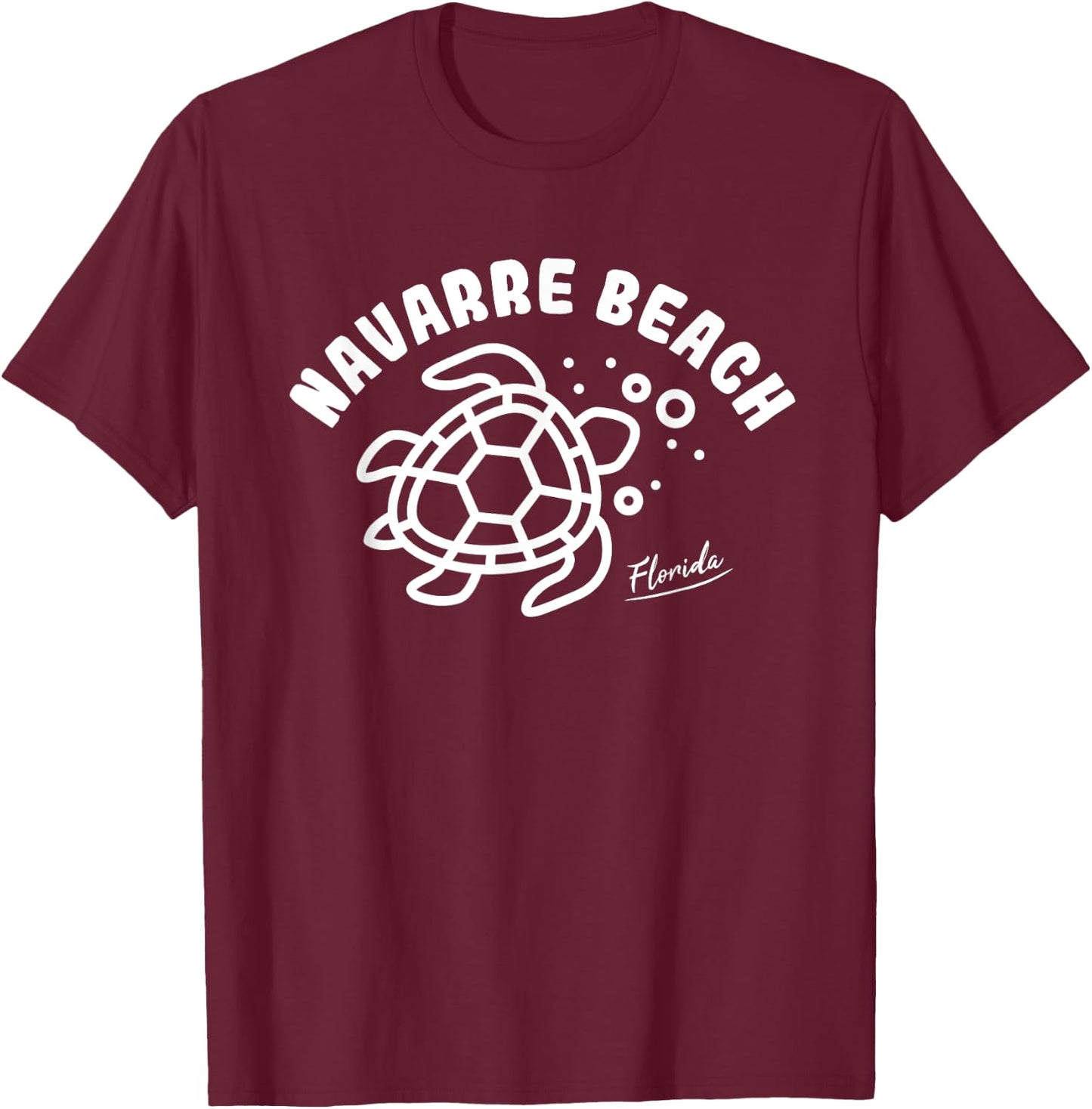 Navarre Beach Florida Sea Turtle Souvenir T-Shirt - T-Shirt | Maroon