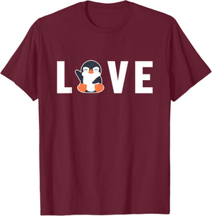 Love Sea Bird King Emperor Penguin Lover Penguin T-Shirt - T-Shirt | Maroon