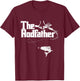 Funny Fishing - The Rodfather T-Shirt - T-Shirt | Maroon