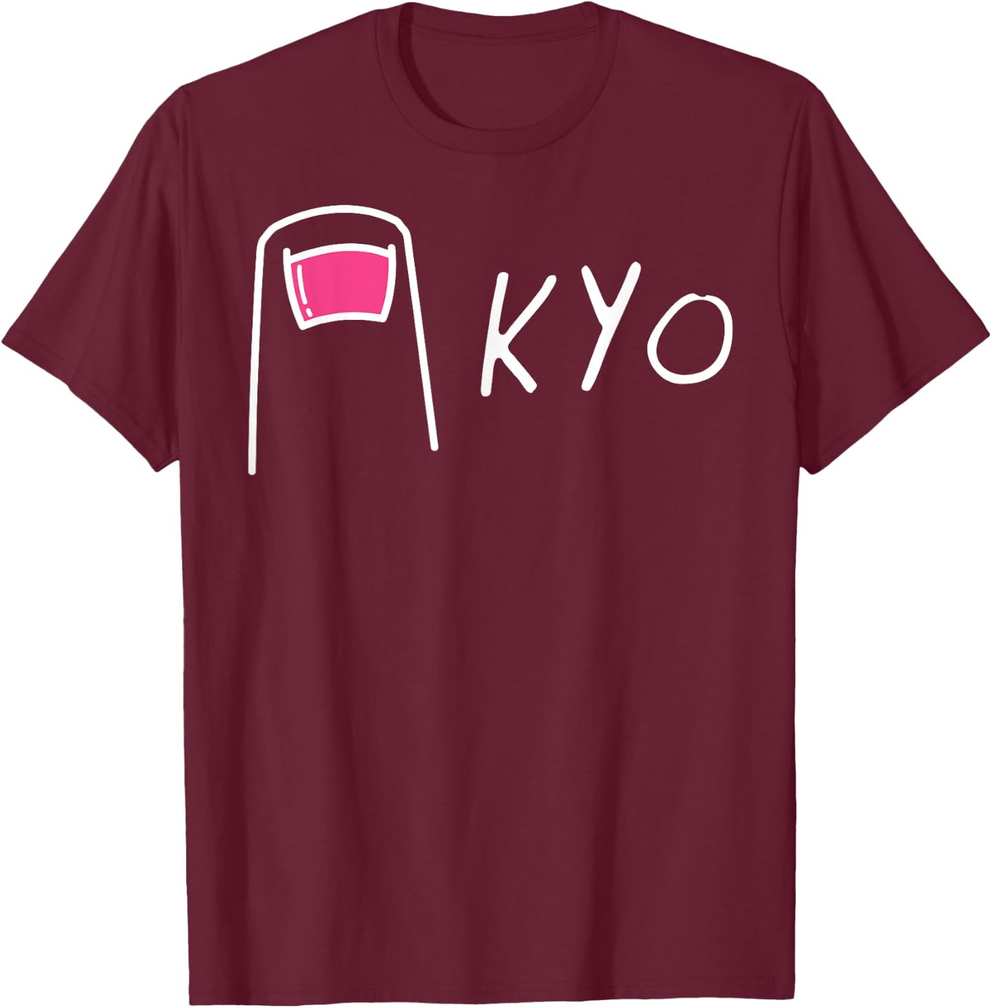 Funny Japan Tokyo Pun - "TOE" KYO - Humorous Japanese T-Shirt - T-Shirt | Maroon