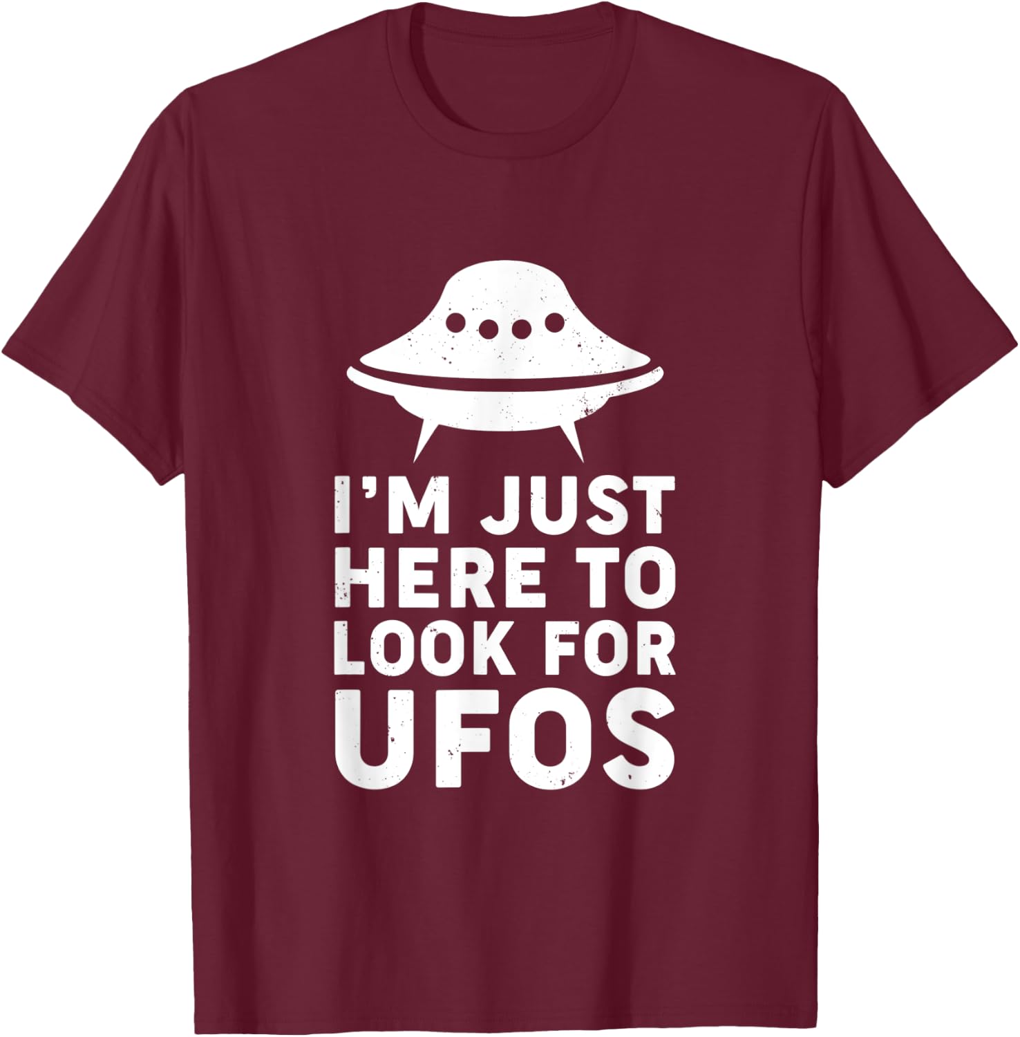 Funny UFO Believer Alien T-Shirt - T-Shirt | Maroon