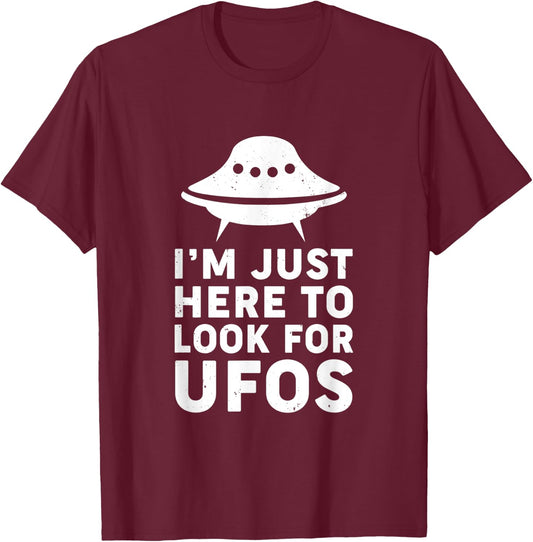 Funny UFO Believer Alien T-Shirt - T-Shirt | Maroon
