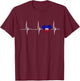 Haiti Heart Haitian Heartbeat EKG Pulse Haiti Pride T-Shirt - T-Shirt | Maroon