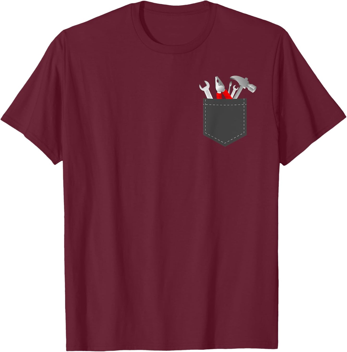 Pocket Handyman Woodworking Mechanical Tools Gift T-Shirt - T-Shirt | Maroon