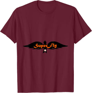SuperFly - Nice Orange Logo With A Black Bird T Shirt T-Shirt - T-Shirt | Maroon