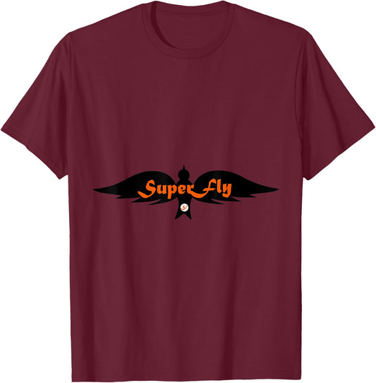 SuperFly - Nice Orange Logo With A Black Bird T Shirt T-Shirt - T-Shirt | Maroon