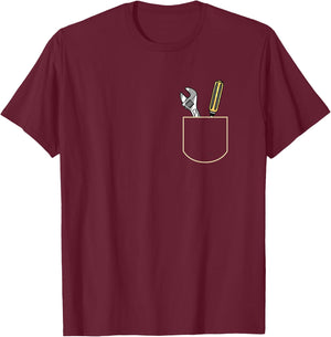 Funny Working Tools In The Pocket Gift Mechanic Pocket T-Shirt - T-Shirt | Maroon