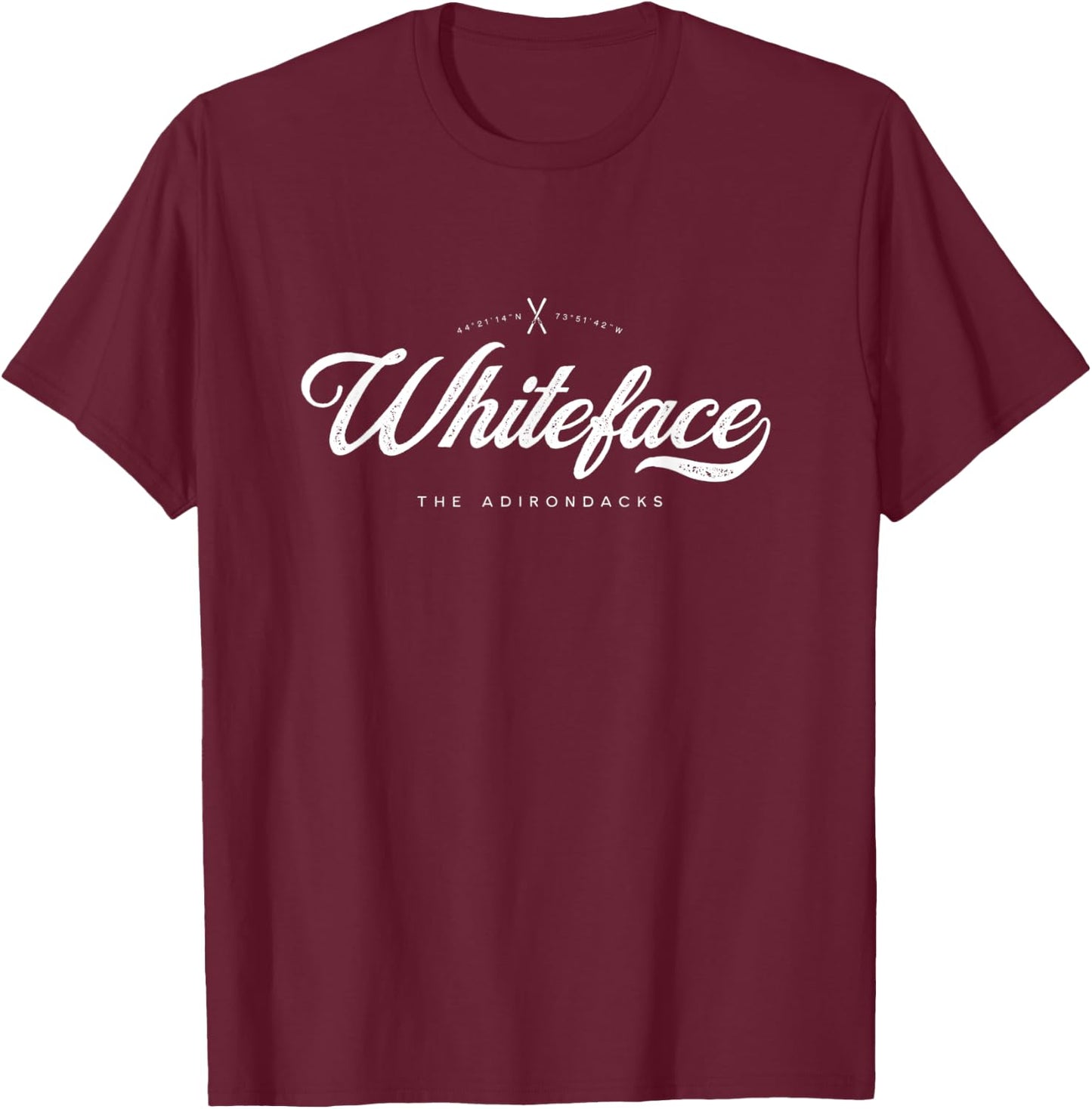 Whiteface Mountain NY Graphic Skis Vintage Retro T-Shirt - T-Shirt | Maroon
