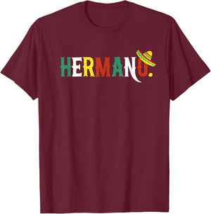 Mexican Fiesta Birthday Party Theme Hermano Matching Family T-Shirt - T-Shirt | Maroon