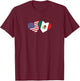 Mexico USA Flag T Shirt Heart Mexican American Love T-Shirt - T-Shirt | Maroon
