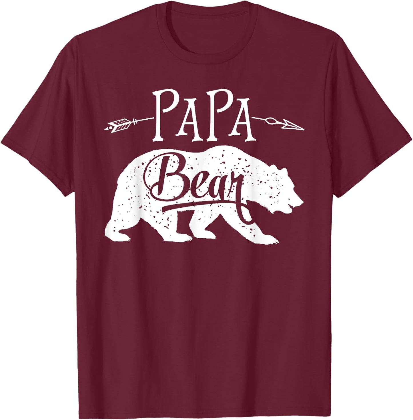 Papa Bear T shirt Fathers Day Family Matching Couple Men T-Shirt - T-Shirt | Maroon