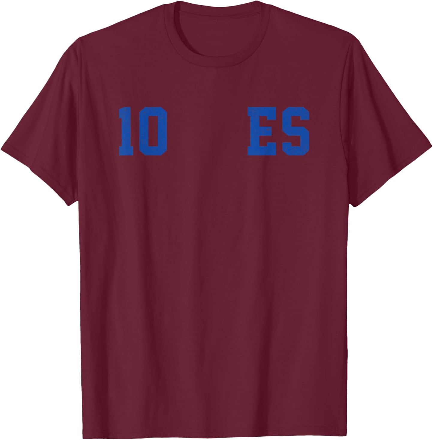 El Salvador Football Soccer Number 10 Distressed Vintage T-Shirt - T-Shirt | Maroon