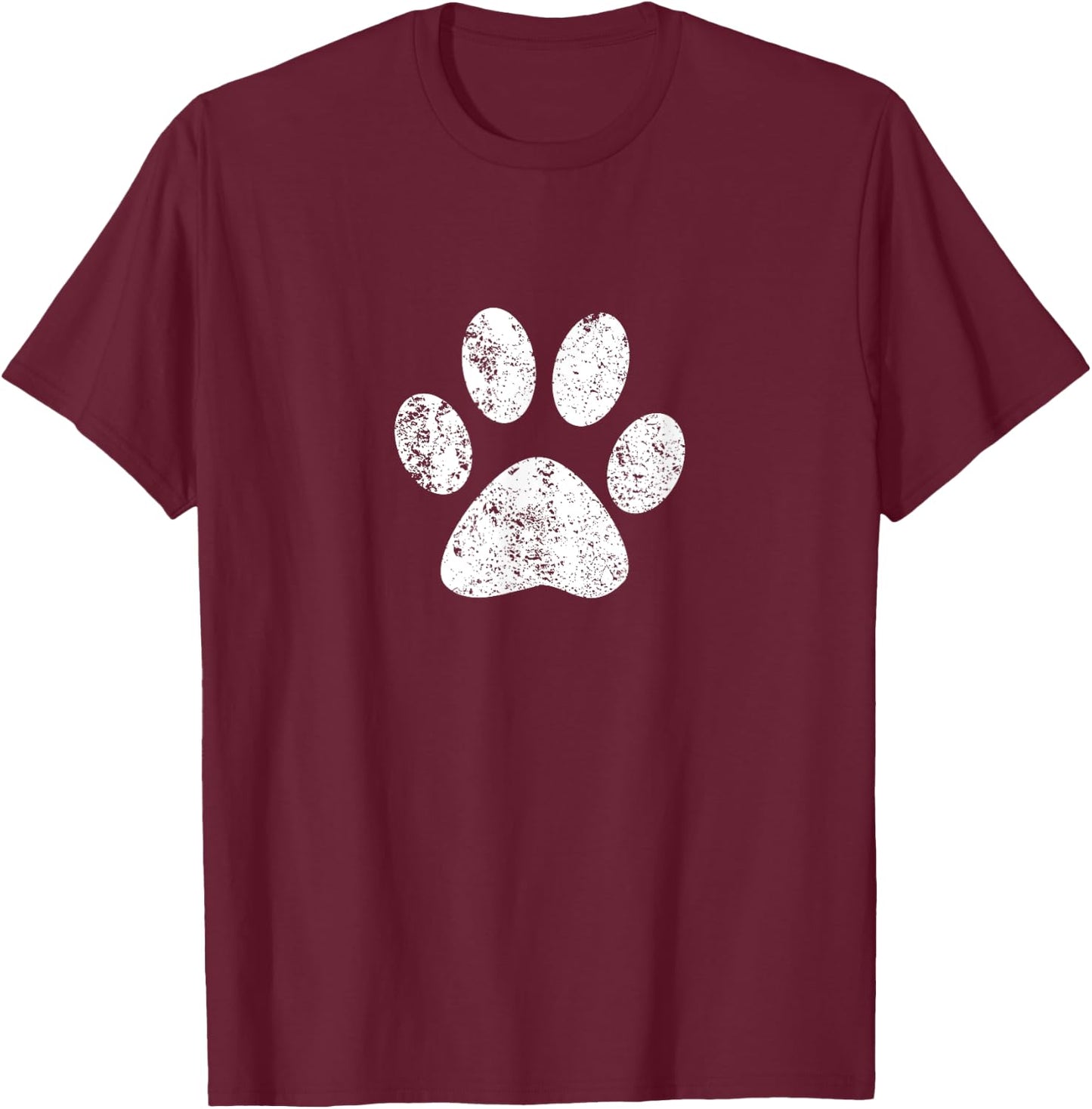 Dog Cat Paw Print Bulldogs Wildcats Huskies Tigers T Shirt T-Shirt - T-Shirt | Maroon