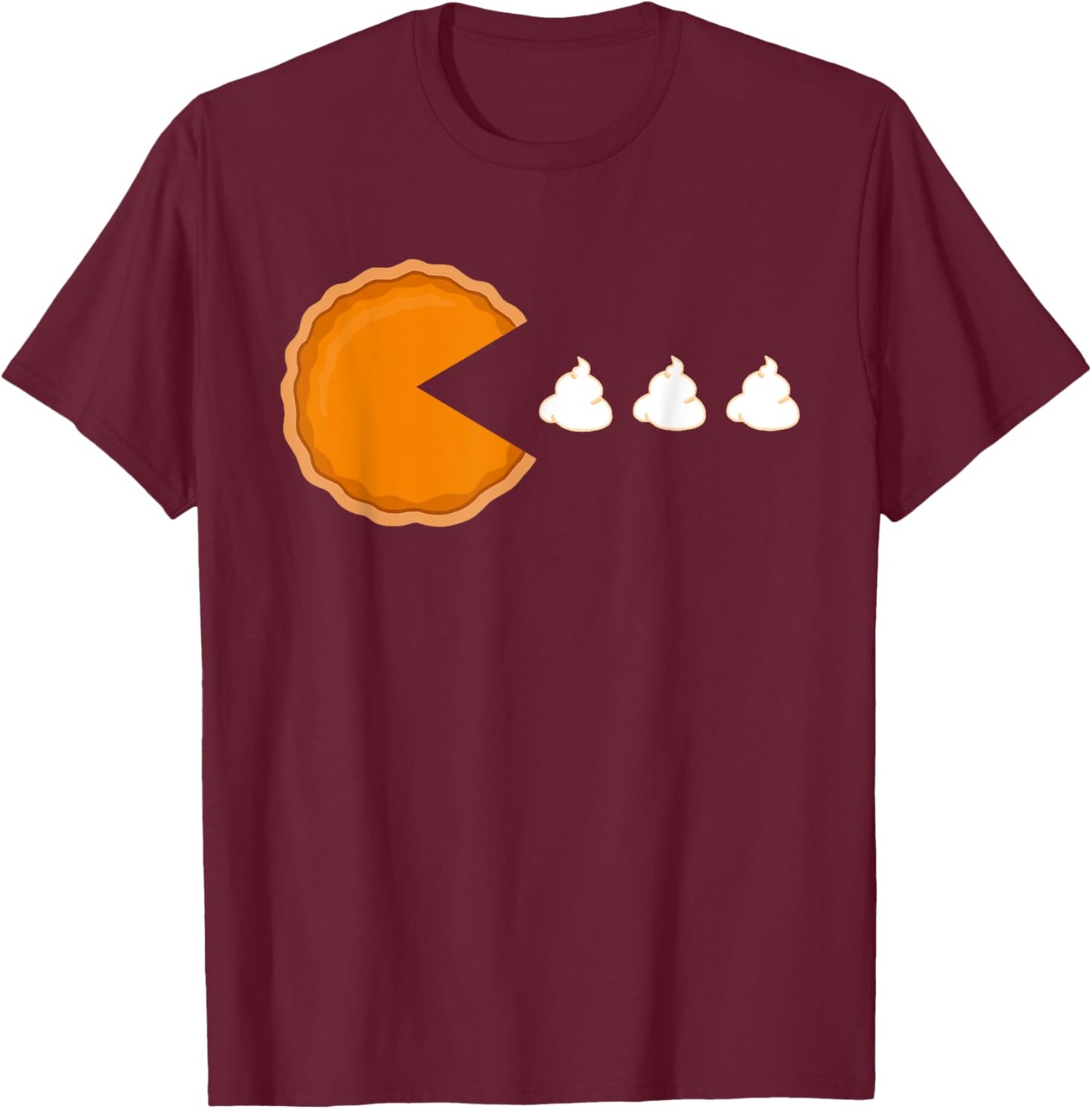 Thanksgiving 2020 Funny Pumpkin Pie Eating Whipped Cream T-Shirt - T-Shirt | Maroon