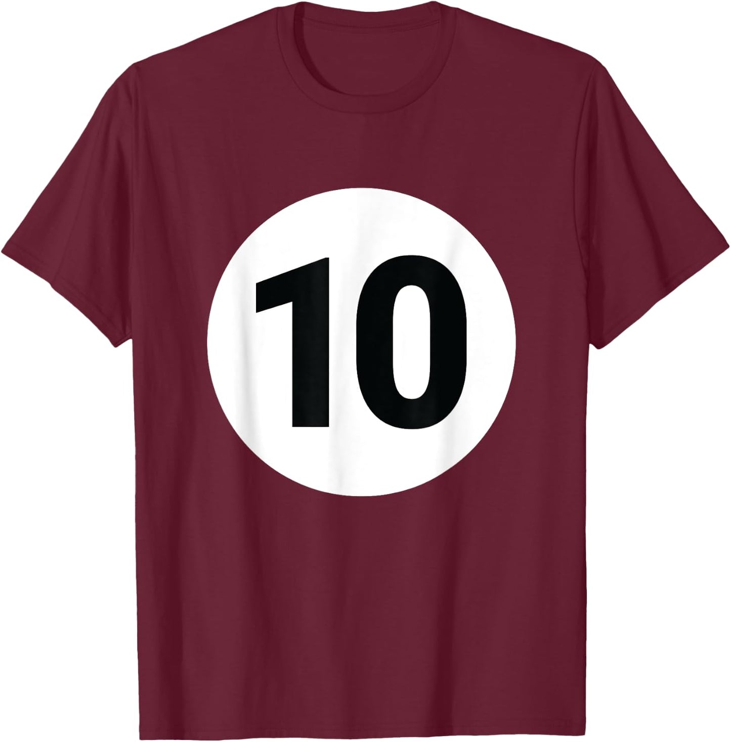 8 Pool Ball 10 Billiards Costume Halloween Group Matching T-Shirt - T-Shirt | Maroon