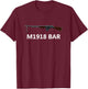 M1918 Bar Rifle Gun Firearm WW2 WWII Army Military T-Shirt - T-Shirt | Maroon