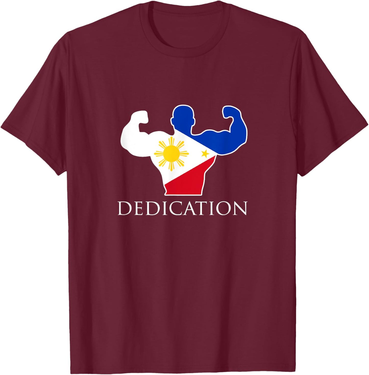 Filipino Weightlifting Philippines Flag Bodybuilder T-Shirt - T-Shirt | Maroon