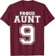 Custom Proud Volleyball Aunt Number 9 Personalized Women T-Shirt - T-Shirt | Maroon