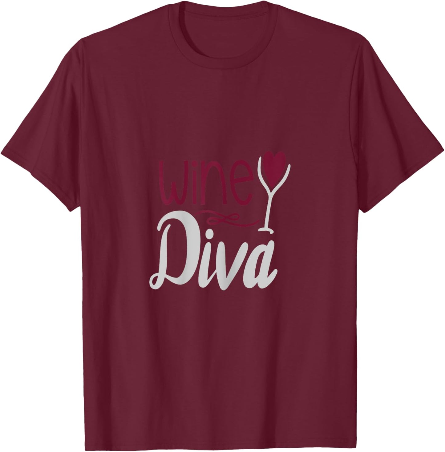 Fun Wine Diva Women Valentine Gift T-Shirt - T-Shirt | Maroon