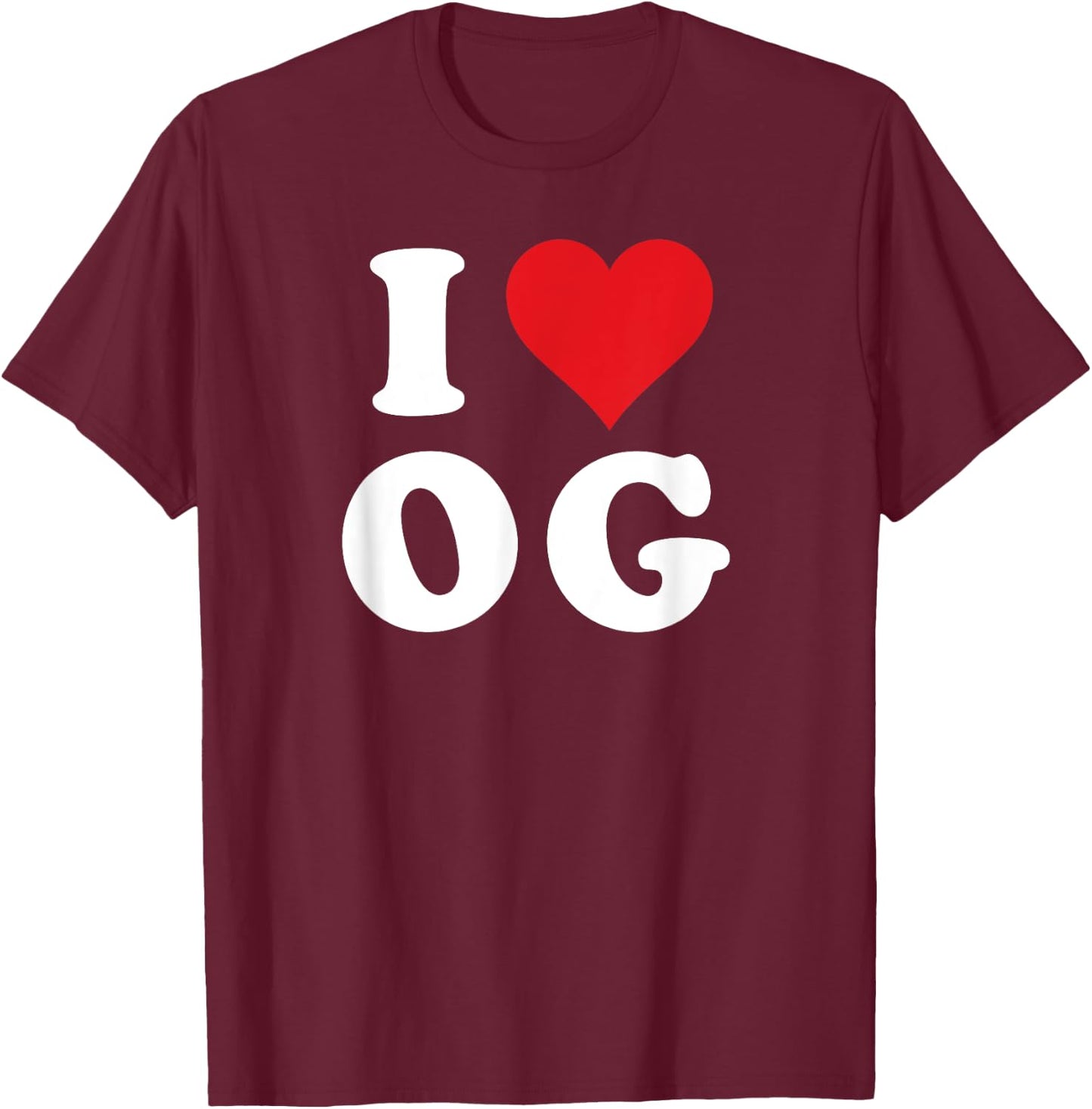 I Love OG Initials I Heart O.G. First Last Name O G T-Shirt - T-Shirt | Maroon