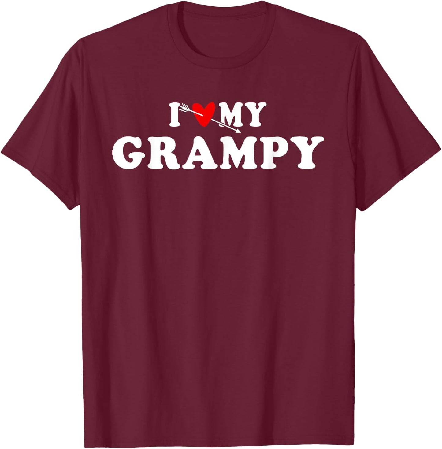 I Love My Grampy heart Wear for Granddaughter Grandson kids T-Shirt - T-Shirt | Maroon