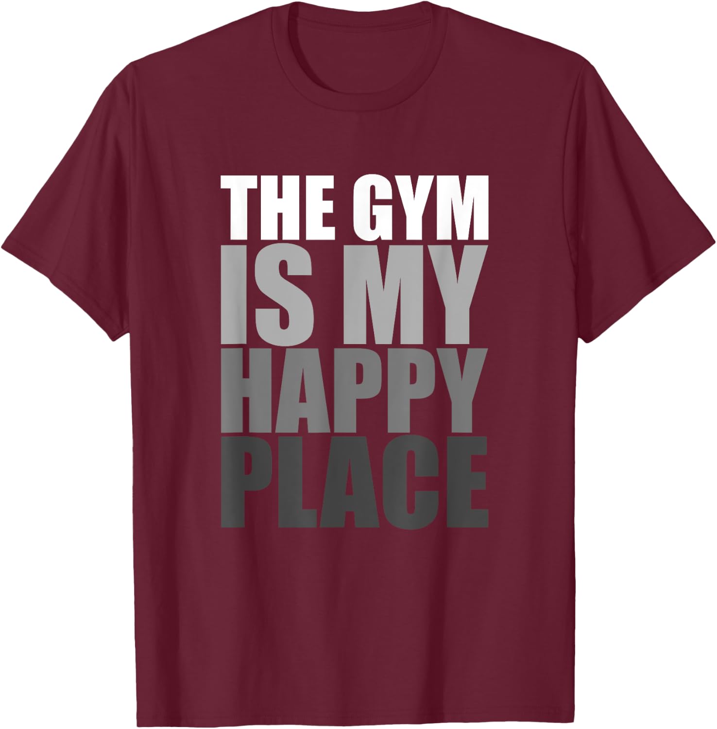 The Gym Is My Happy Place Gymnast Gymnastics Weight Lifting T-Shirt - T-Shirt | Maroon