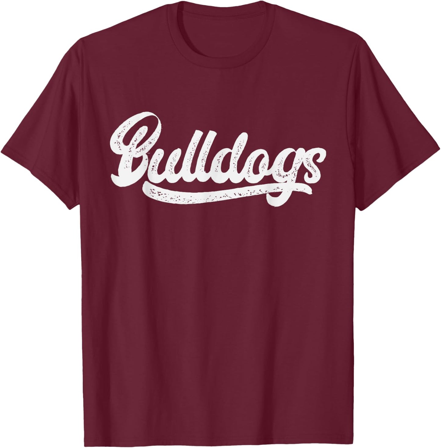 Bulldogs School Sports Fan Team Spirit Vintage Retro T-Shirt - T-Shirt | Maroon