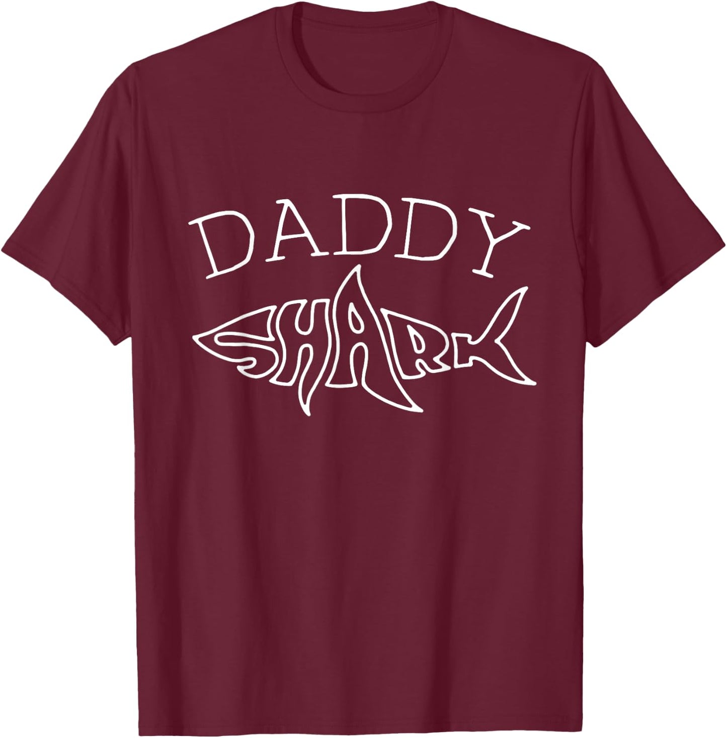 Daddy Birthday Shark Dad Matching Family Men T-Shirt - T-Shirt | Maroon