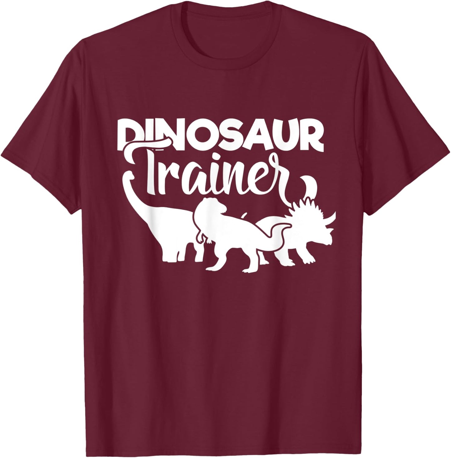 Dinosaur Trainer Lazy Halloween Dino Training Dinosaur Lover T-Shirt - T-Shirt | Maroon