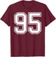 Number 95 Fan Player Jersey Style #95 Men Women Kids T-Shirt - T-Shirt | Maroon