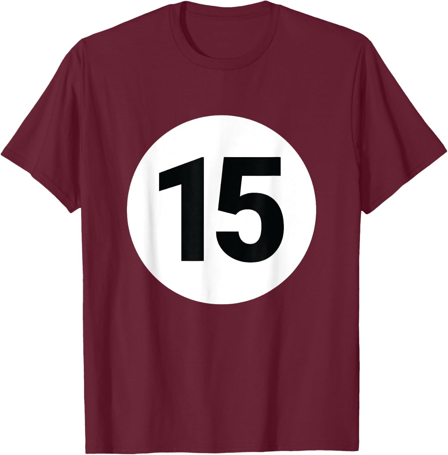 8 Pool Ball 15 Billiards Costume Halloween Group Matching T-Shirt - T-Shirt | Maroon