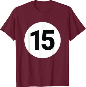 8 Pool Ball 15 Billiards Costume Halloween Group Matching T-Shirt - T-Shirt | Maroon