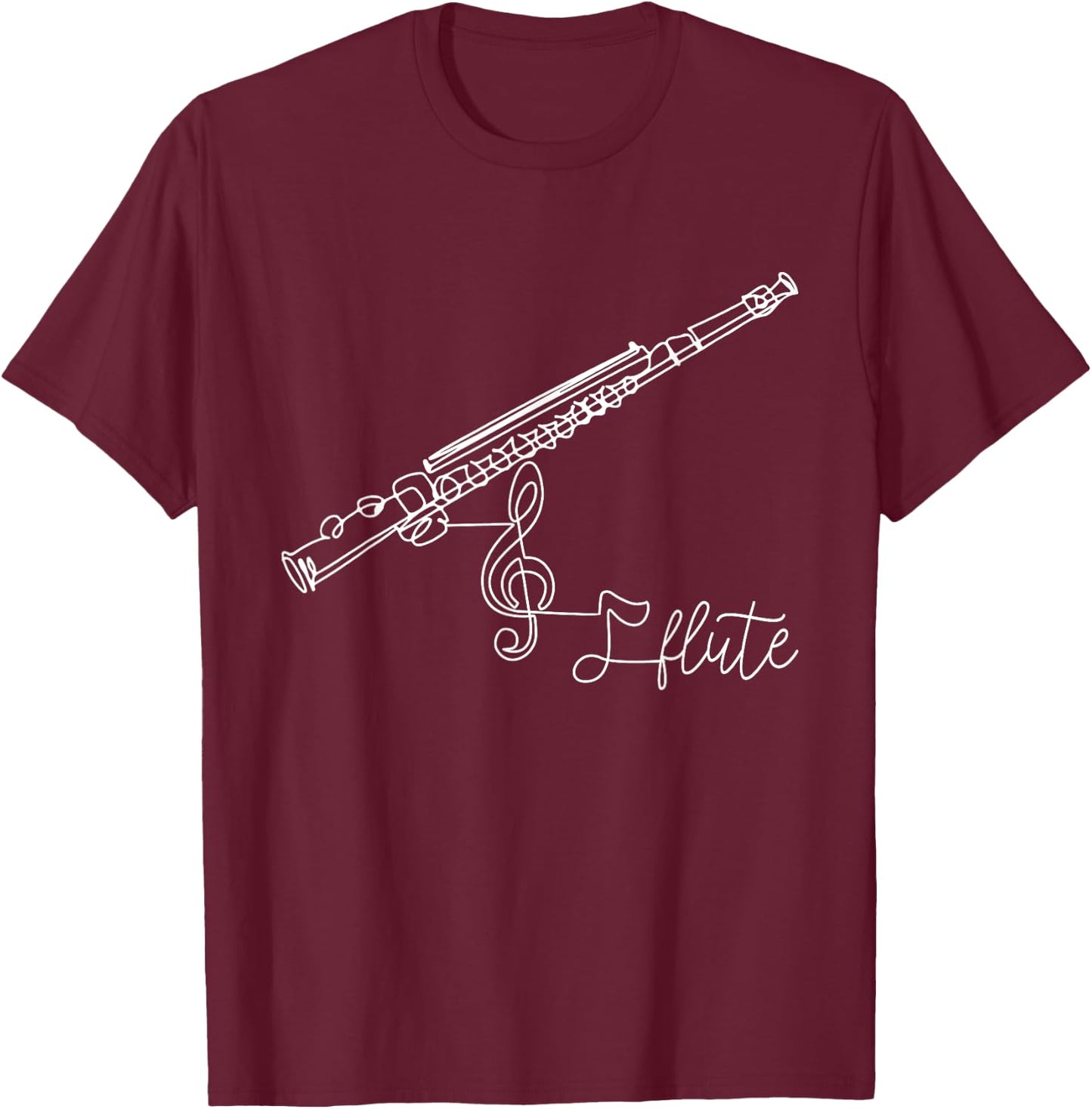 Flute Player Flutist Marching Band Music Lover Musician T-Shirt - T-Shirt | Maroon