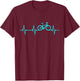 Mountain Biking Heartbeat Clothing Cyclist Cool Cycling Gift T-Shirt - T-Shirt | Maroon