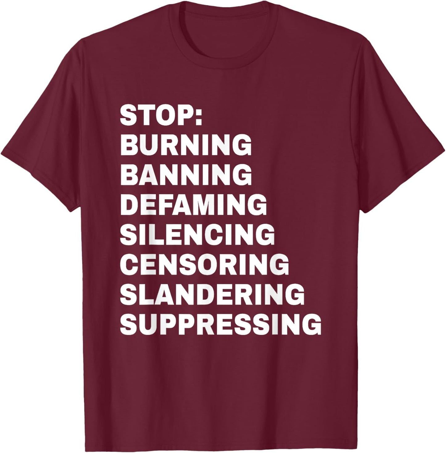 Free Speech Anti Censorship First Amendment T-Shirt - T-Shirt | Maroon