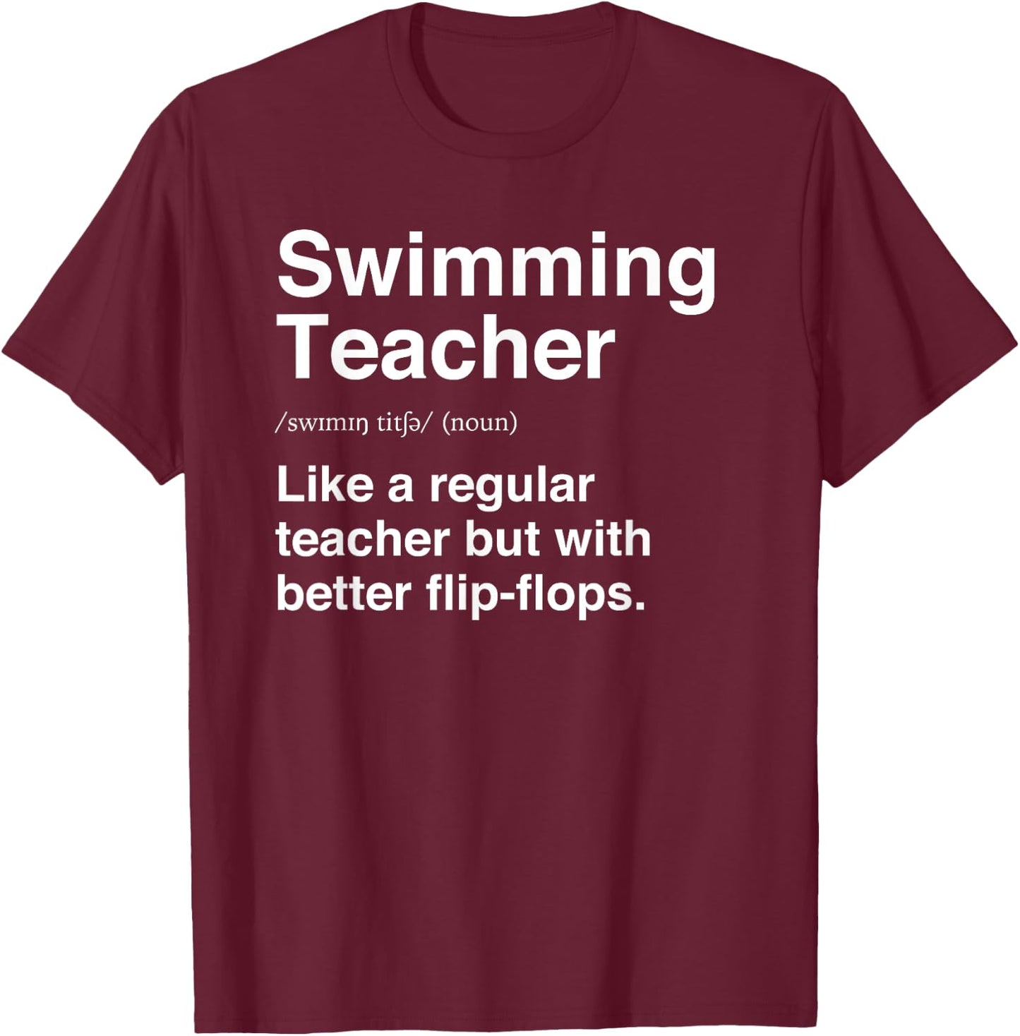 Swimming Teacher Funny Definition Swim Trainer Coach Women T-Shirt - T-Shirt | Maroon